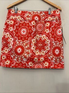 Sara Studio Pink Printed A-Line Women's Skort Size PL NWT